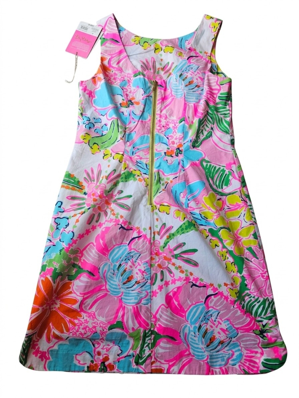 Lilly Pulitzer Bright Floral Mini Dress in Pink, Green, Blue, Orange - Picture 2 of 7